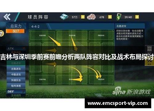 吉林与深圳季前赛前瞻分析两队阵容对比及战术布局探讨